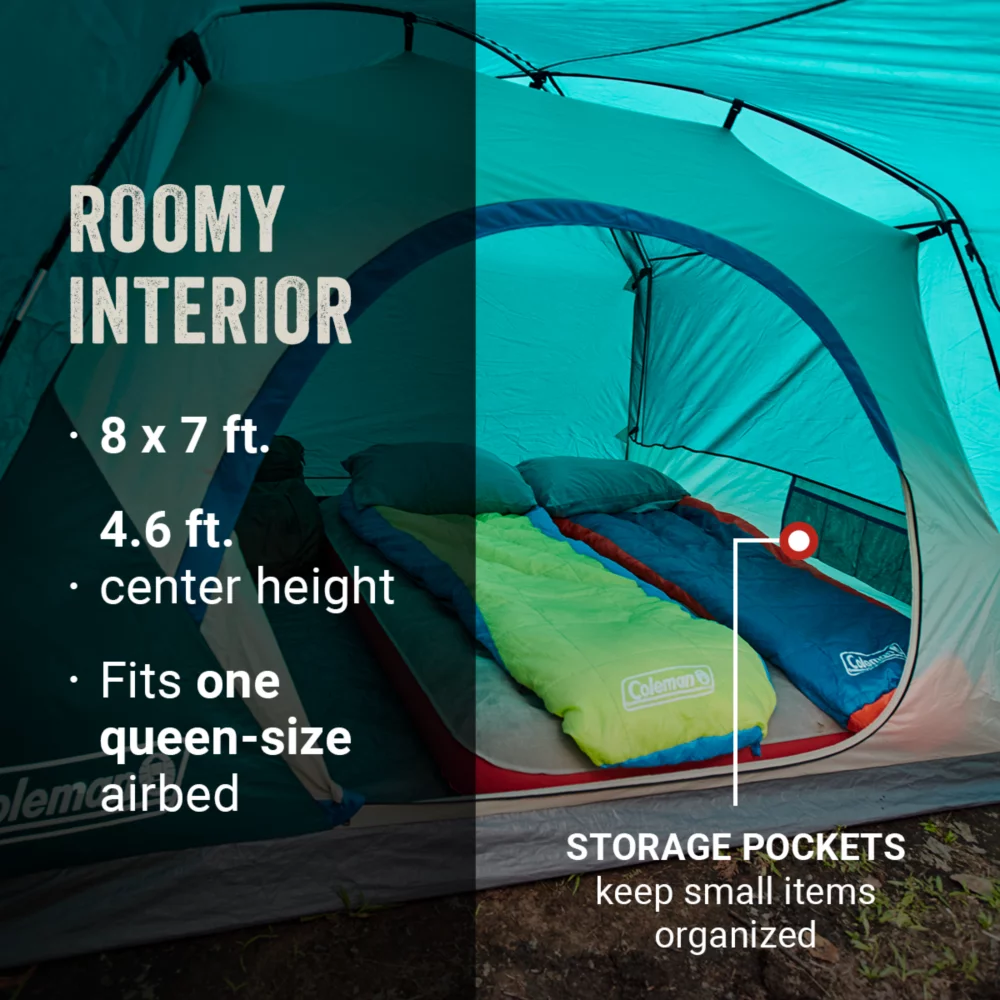 Coleman Skydome™ 4-Person Camping Tent With Full-Fly Vestibule, Evergreen - Image 6